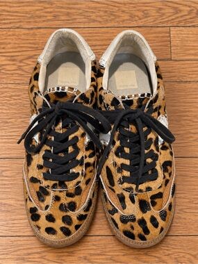 Dolce Vita Leopard Print Calf Hair Retro Sneakers Size 7.5